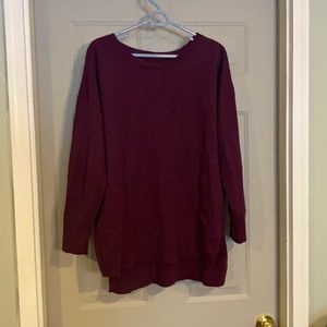 Terra & sky cranberry color slit side sweatshirt